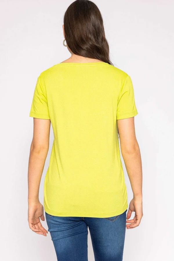 V Neck Tee In Lime