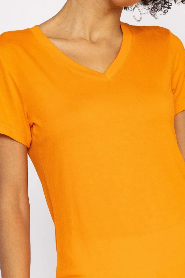 V Neck Tee In Orange
