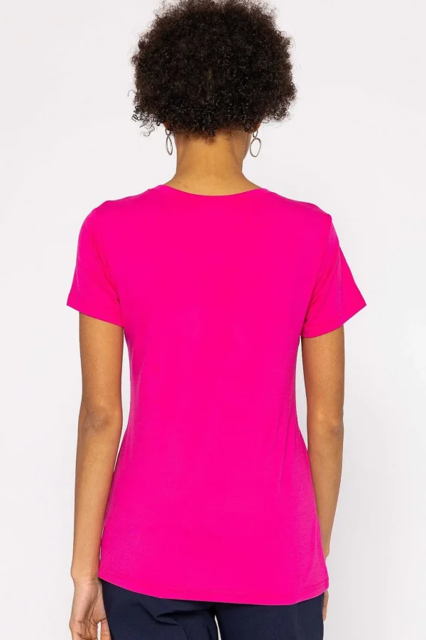 V Neck Tee In Pink