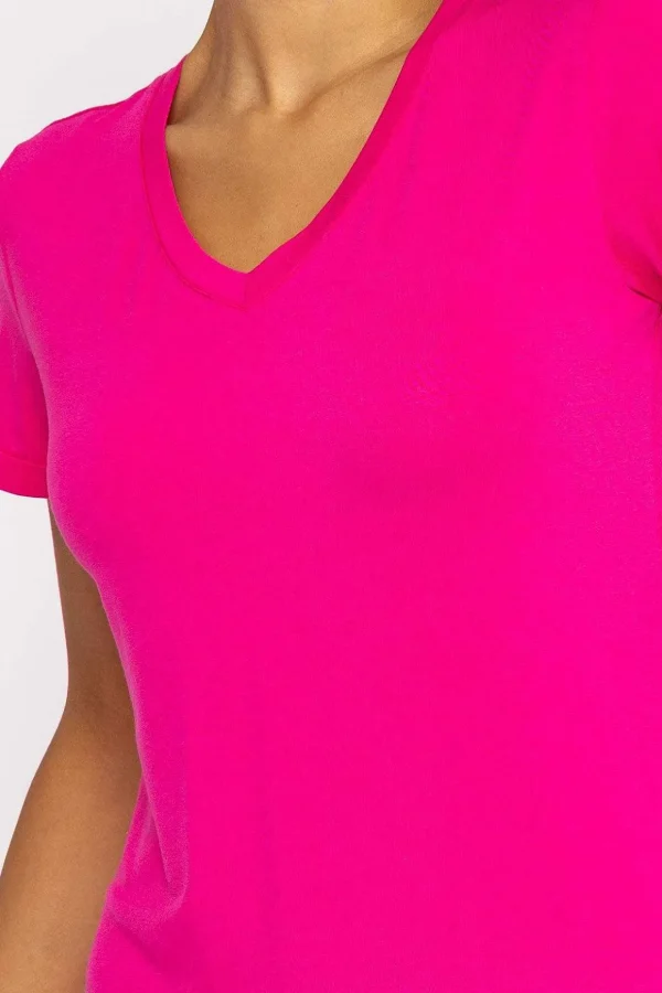 V Neck Tee In Pink