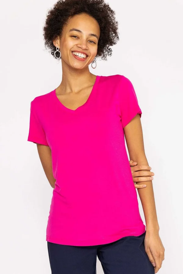 V Neck Tee In Pink