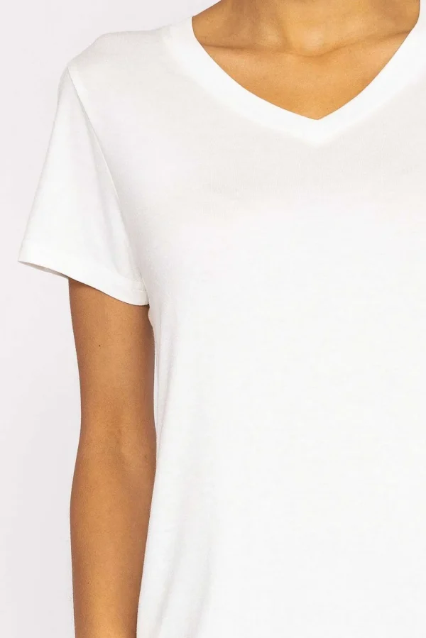 V Neck Tee In White