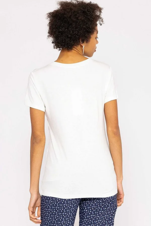 V Neck Tee In White