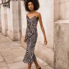 Valentina Midi Dress In Zebra Print