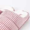 Velour Ribbed Mule Slipper In Pink