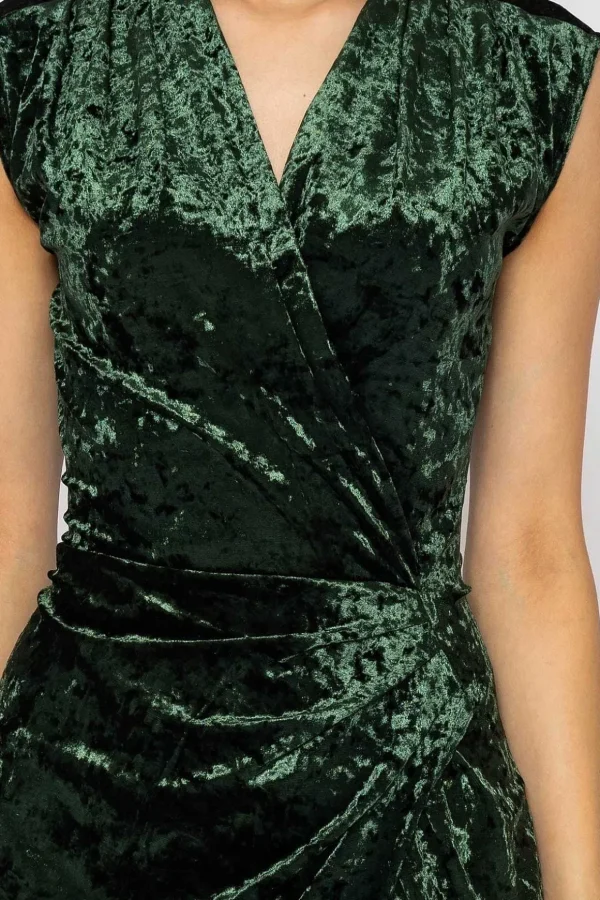 Velour Tammy Dress In Green