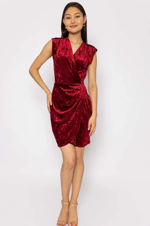 Velour Tammy Dress In Red