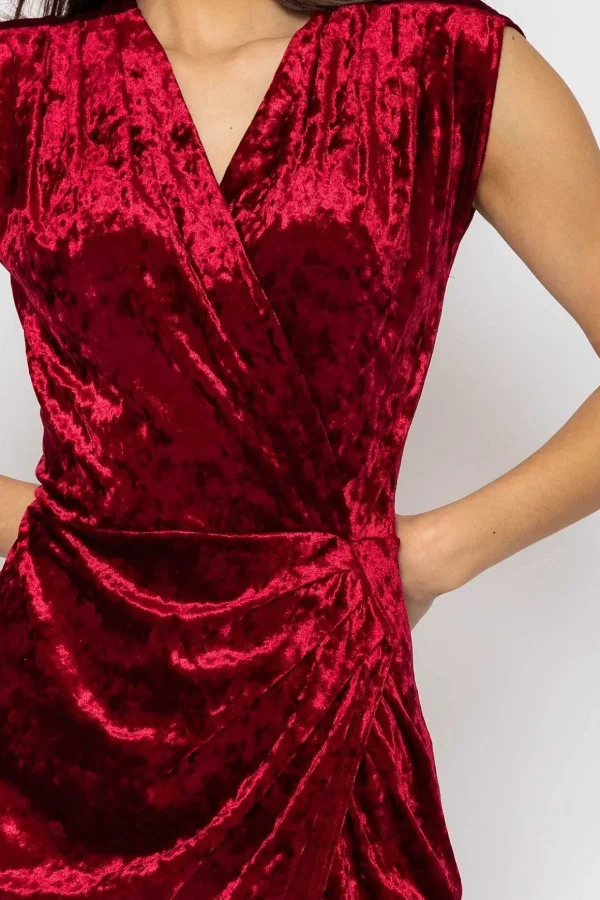 Velour Tammy Dress In Red