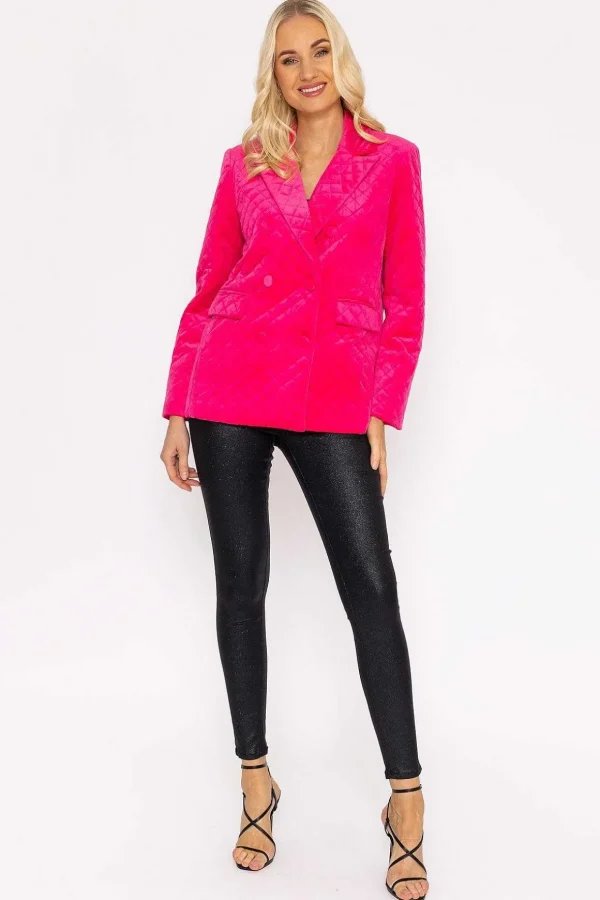 Velvet Blazer In Fuchsia