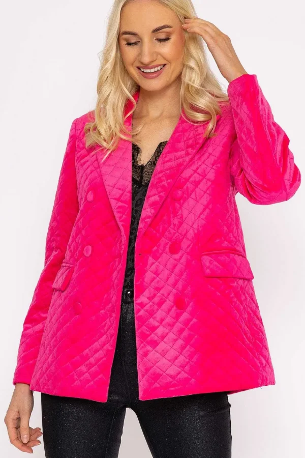 Velvet Blazer In Fuchsia