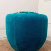 Velvet Floral Embroidered Footstool