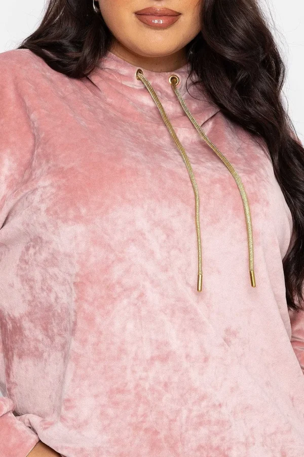 Velvet Hoody In Pink