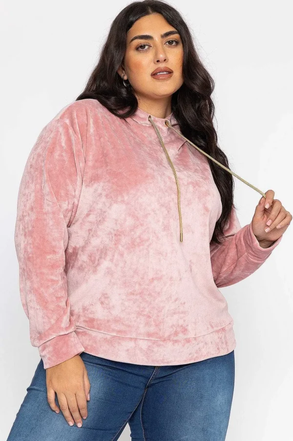 Velvet Hoody In Pink