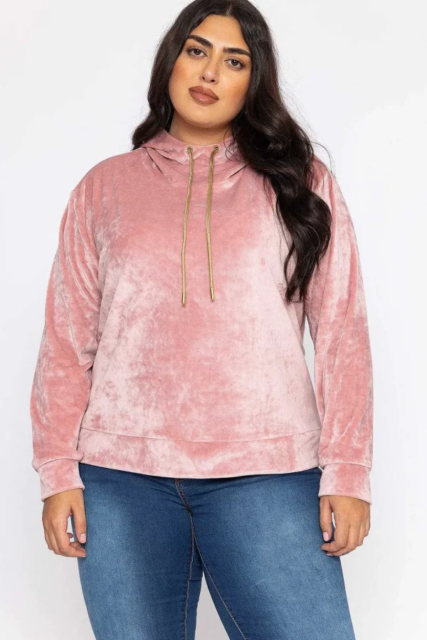 Velvet Hoody In Pink