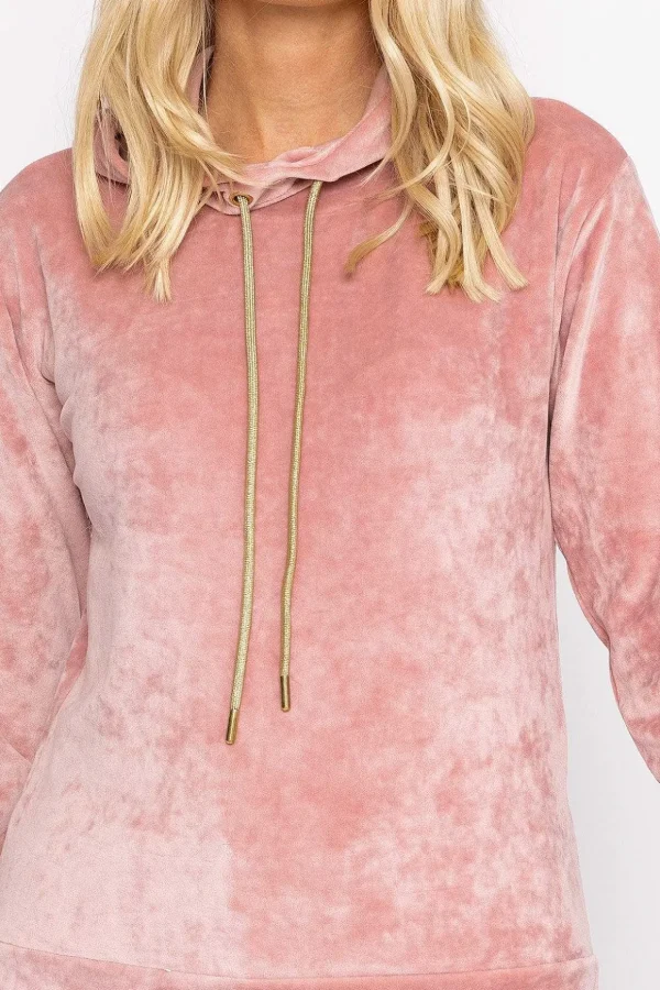Velvet Hoody In Pink