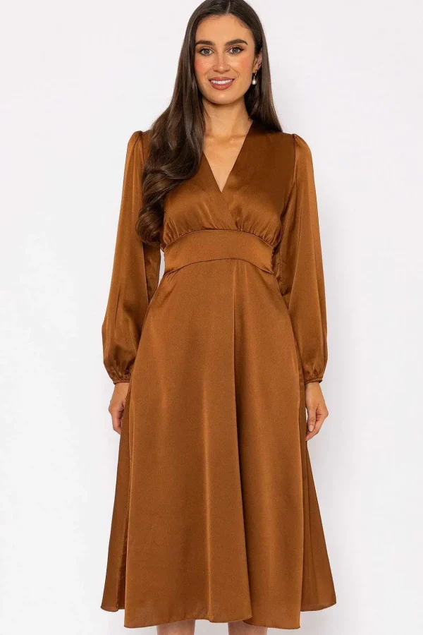 Veronica Midi Dress In Copper