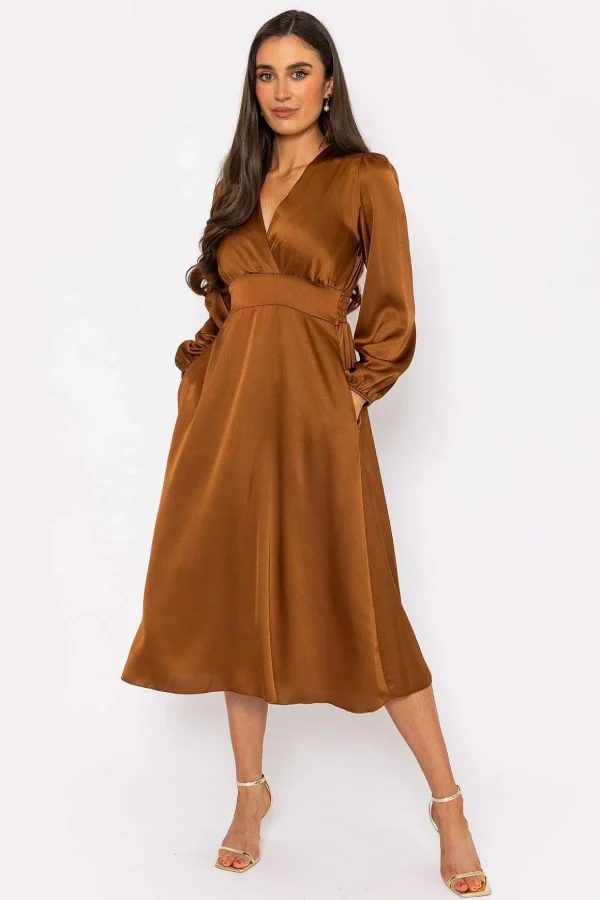Veronica Midi Dress In Copper
