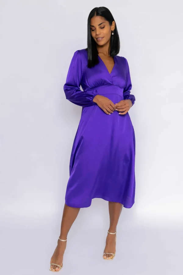 Veronica Midi Dress In Purple