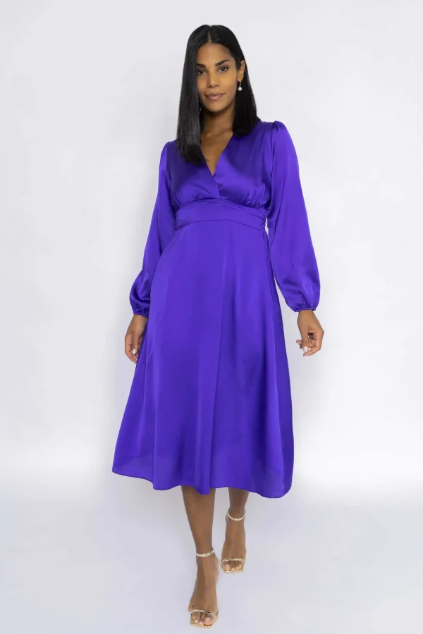 Veronica Midi Dress In Purple