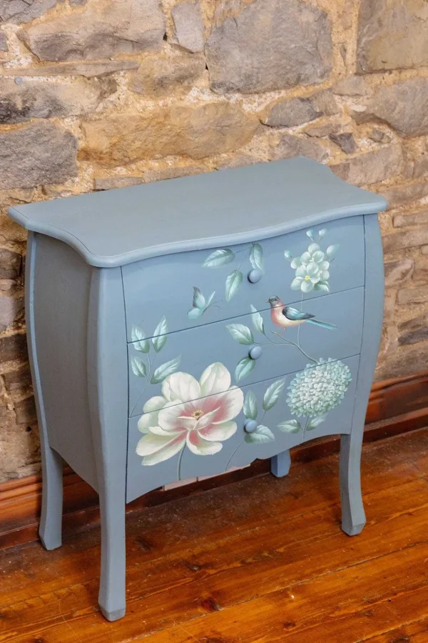 Vienna Navy Floral 3 Drawer Chest