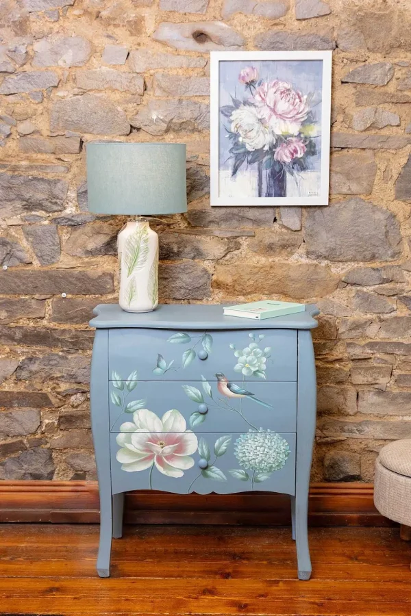 Vienna Navy Floral 3 Drawer Chest