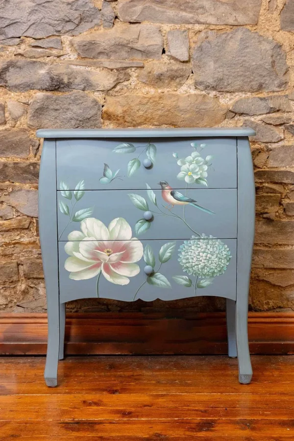 Vienna Navy Floral 3 Drawer Chest