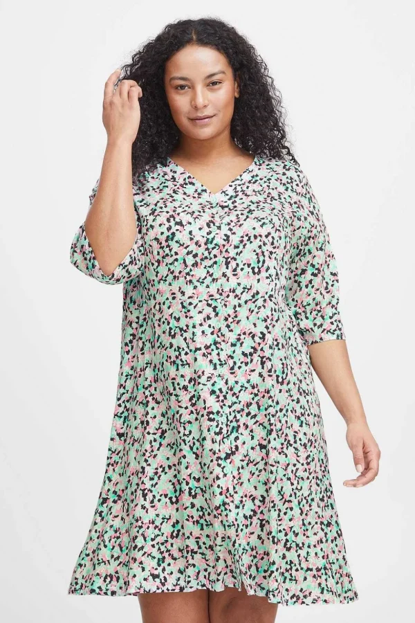 Viscose Dress In Green Print