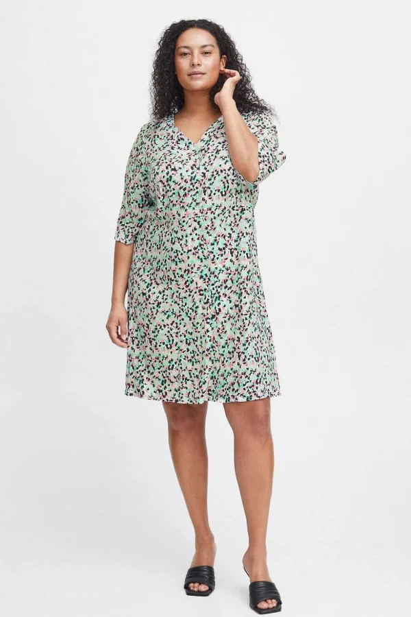 Viscose Dress In Green Print