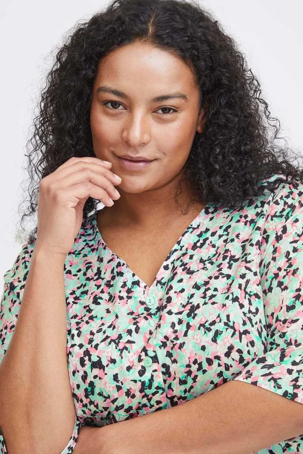 Viscose Dress In Green Print