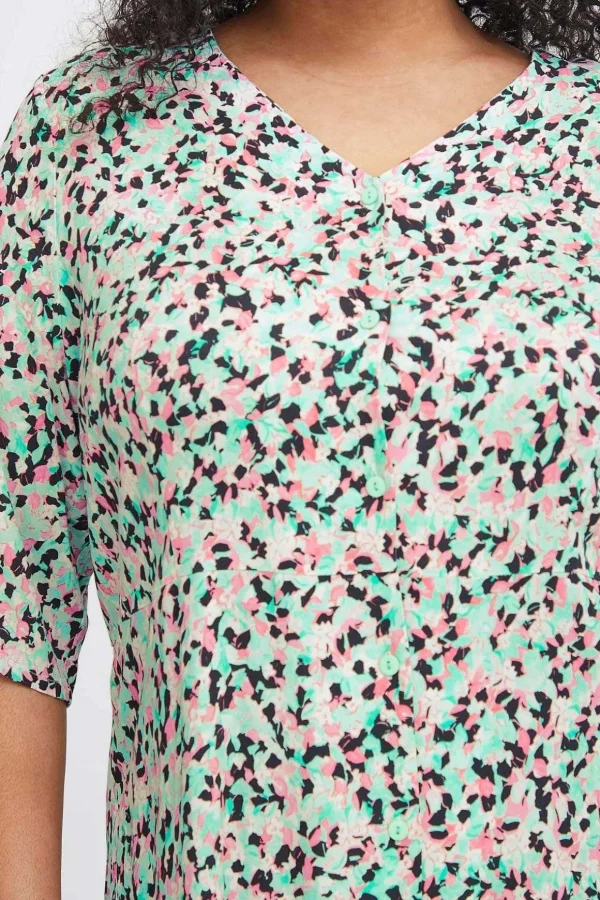 Viscose Dress In Green Print