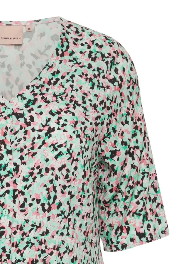 Viscose Dress In Green Print