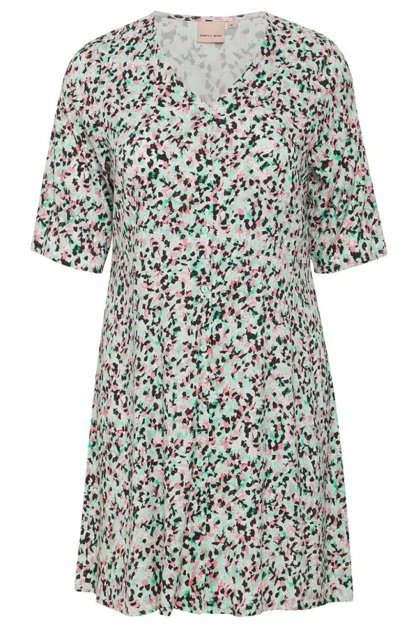 Viscose Dress In Green Print