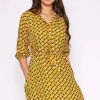 Viscose Dress In Orange Print