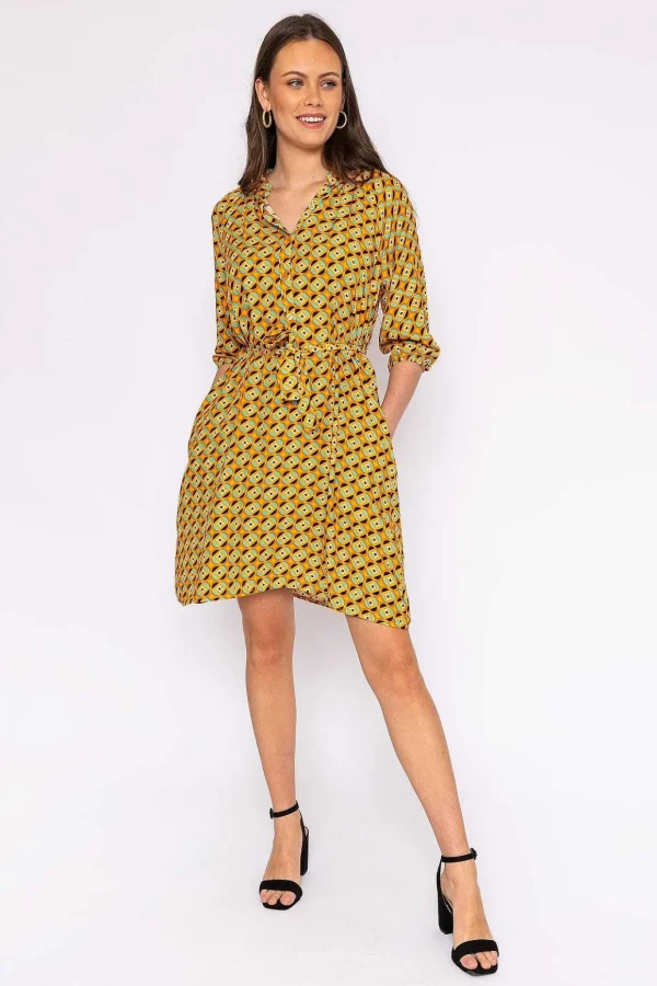 Viscose Dress In Orange Print
