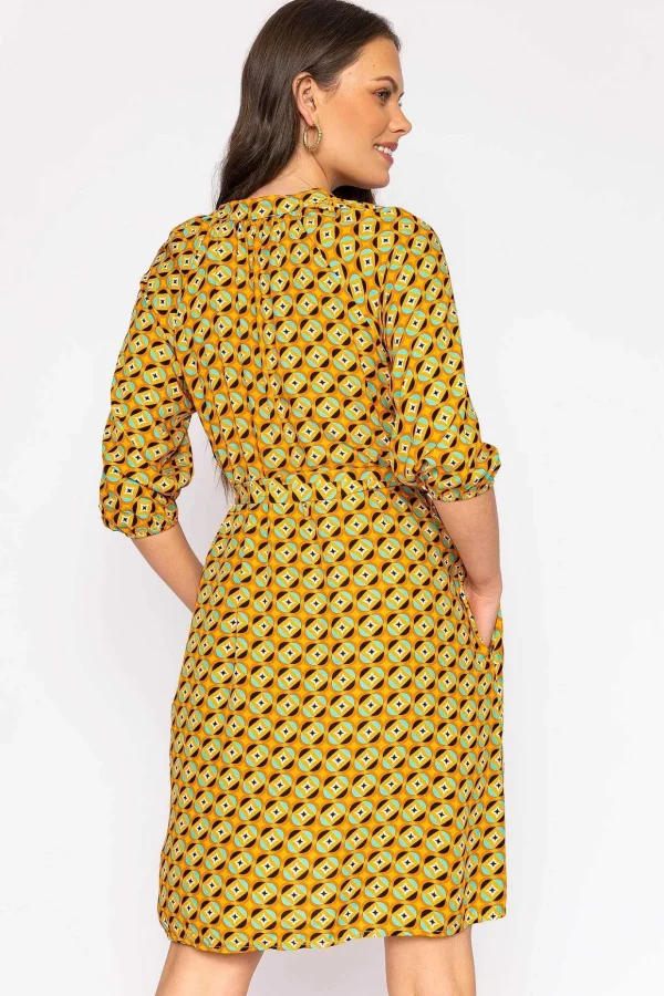 Viscose Dress In Orange Print