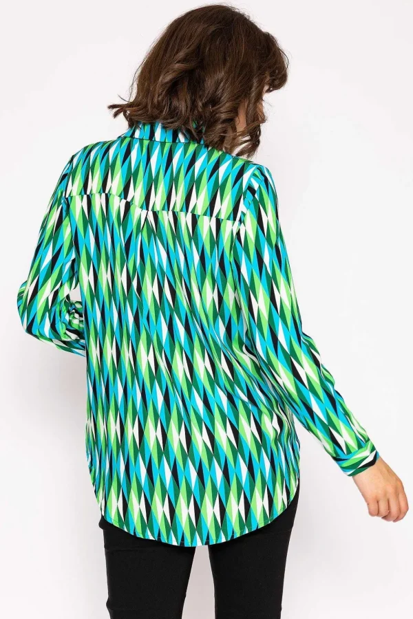 Viscose Shirt In Green Print