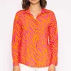 Viscose Shirt In Orange And Pink