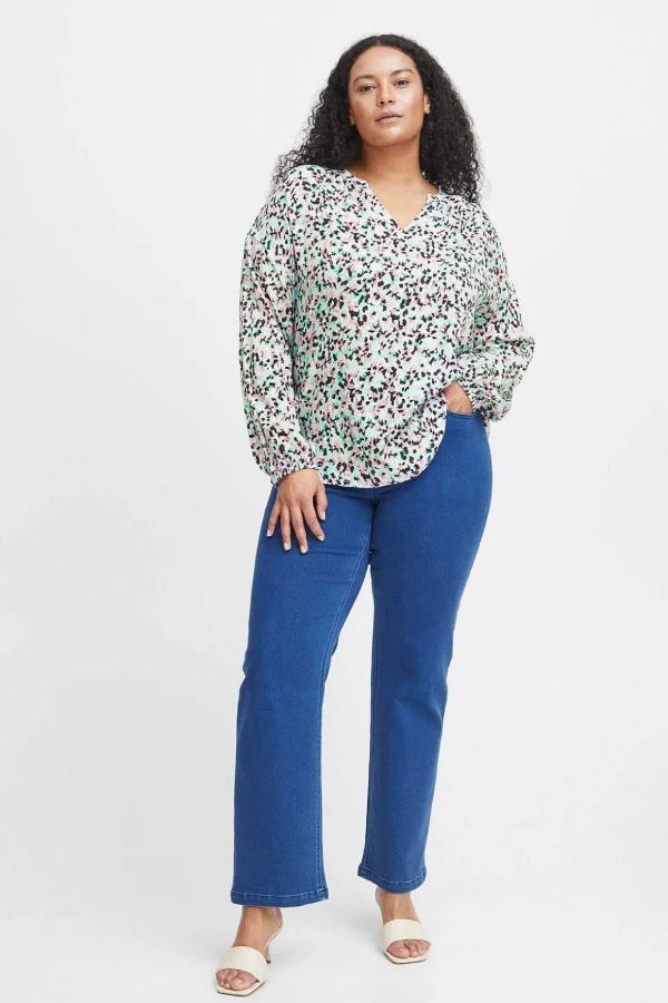 Viscose Top In Green Print