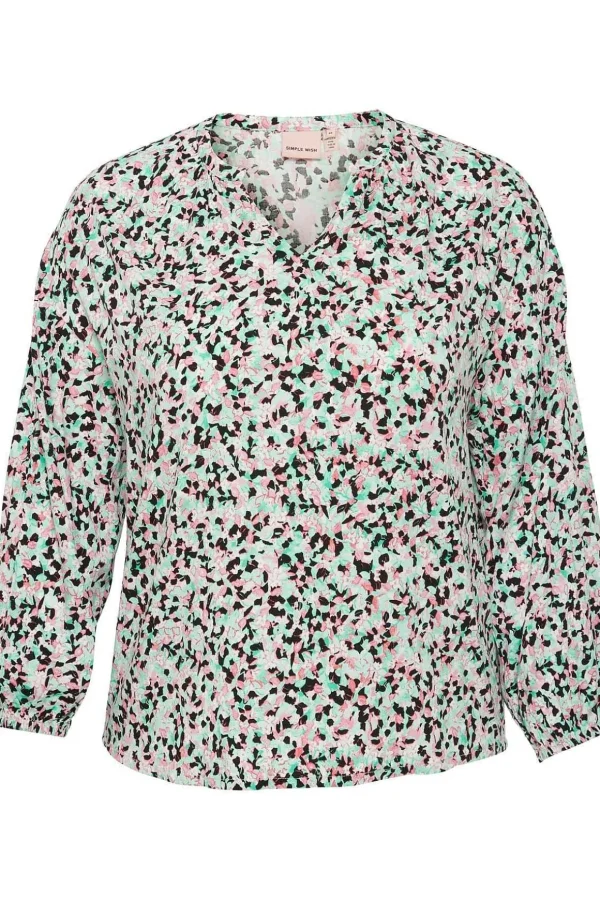 Viscose Top In Green Print