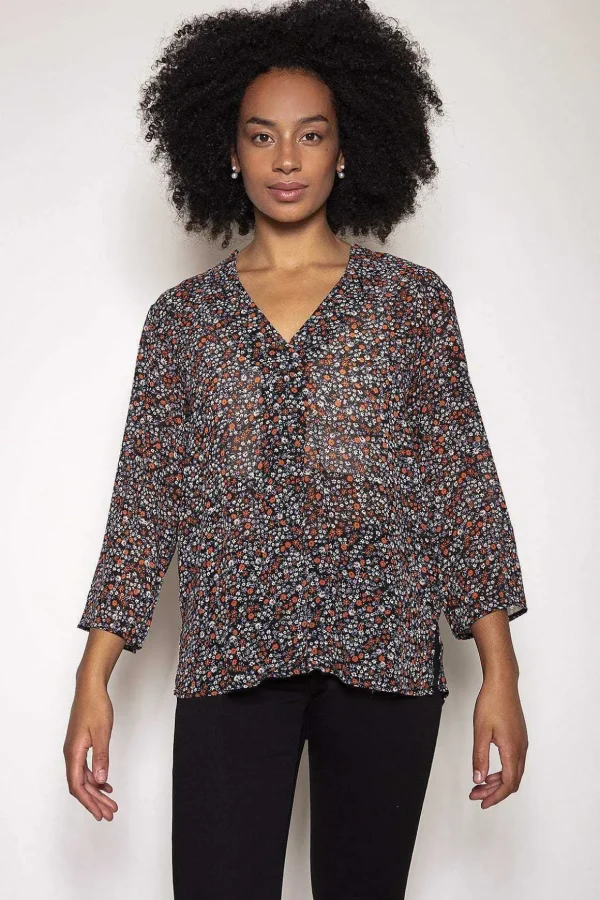 V-Neck Blouse In Floral Print