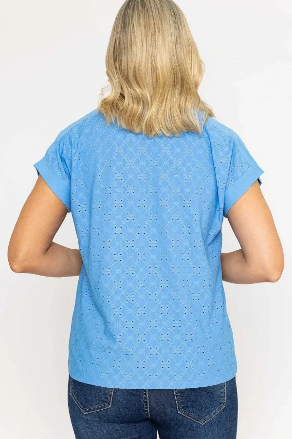 V-Neck Jersey Top In Blue