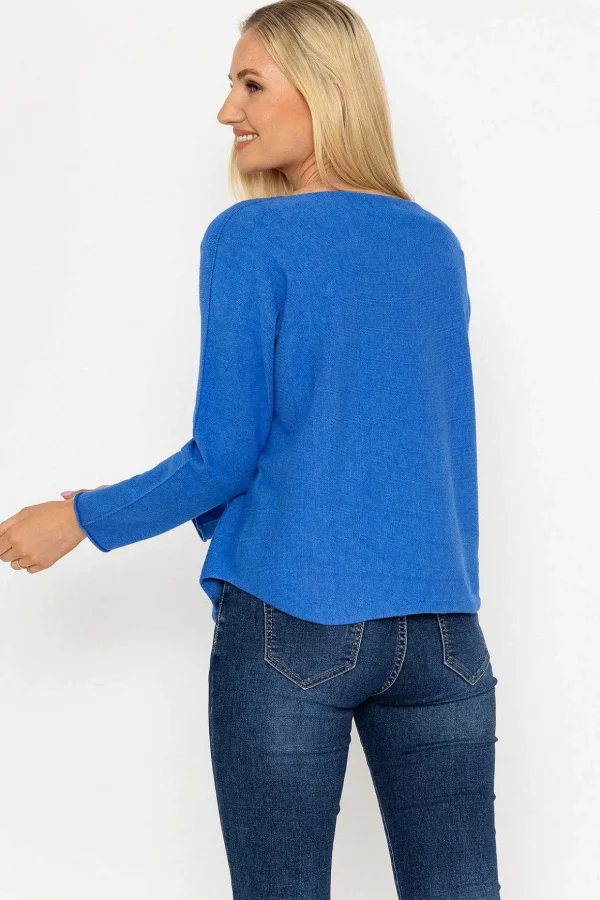 V-Neck Jumper In Blue