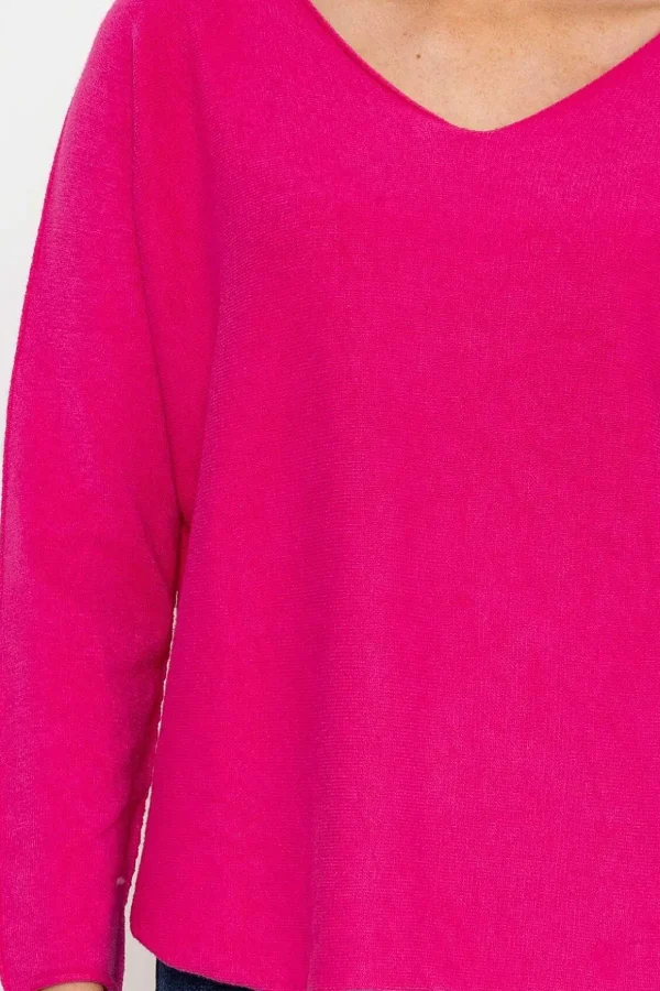 V-Neck Jumper In Pink