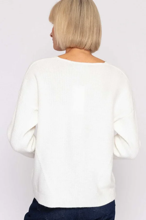 V-Neck Knit In Ecru