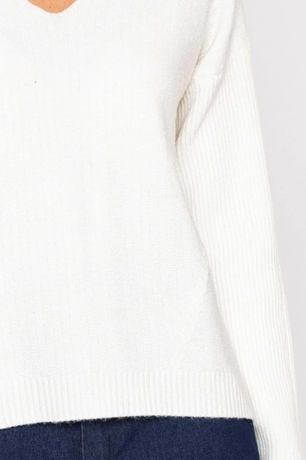 V-Neck Knit In Ecru