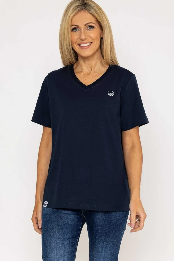 V-Neck T-Shirt In Navy