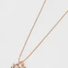 W Initial Necklace In Rose Gold