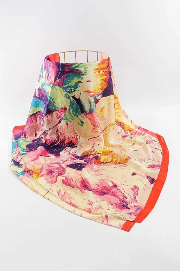 Watercolour Scarf In Red