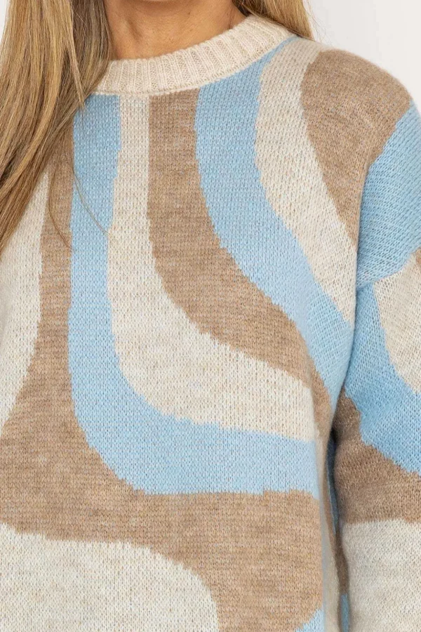 Wave Knit In Multi Print