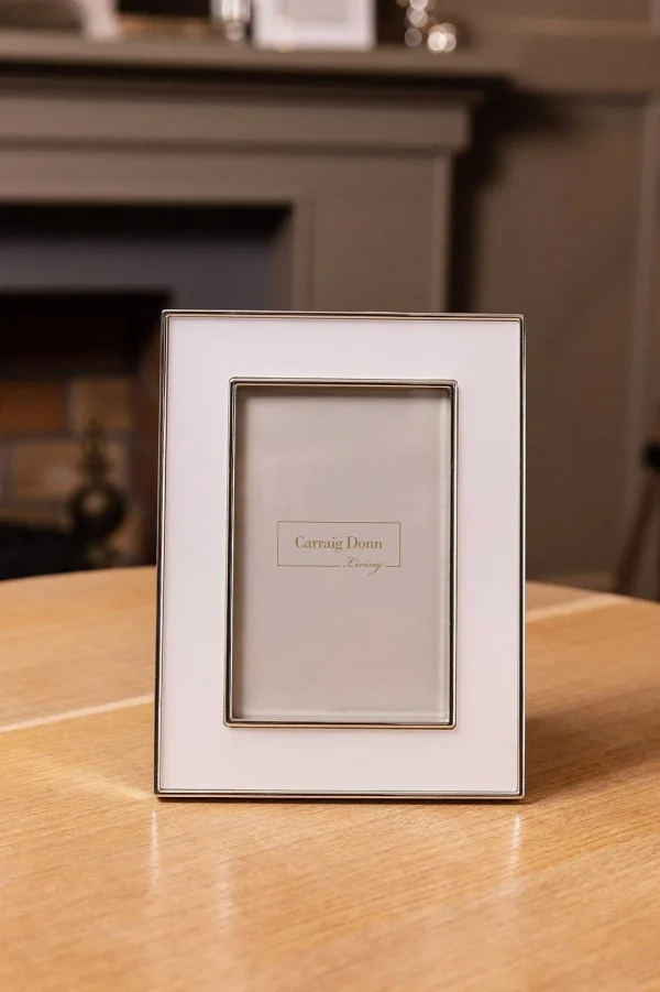 White & Silver Trimmed Frame